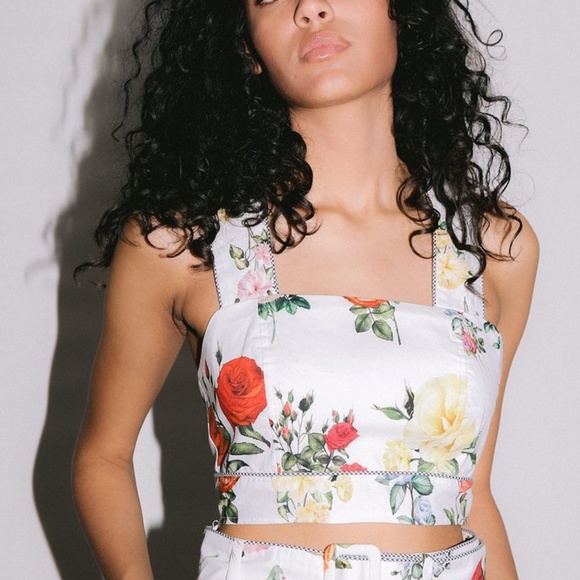 Rachel Antonoff Antonia Crop Top in Jemma Rose Floral - Picture 3 of 10